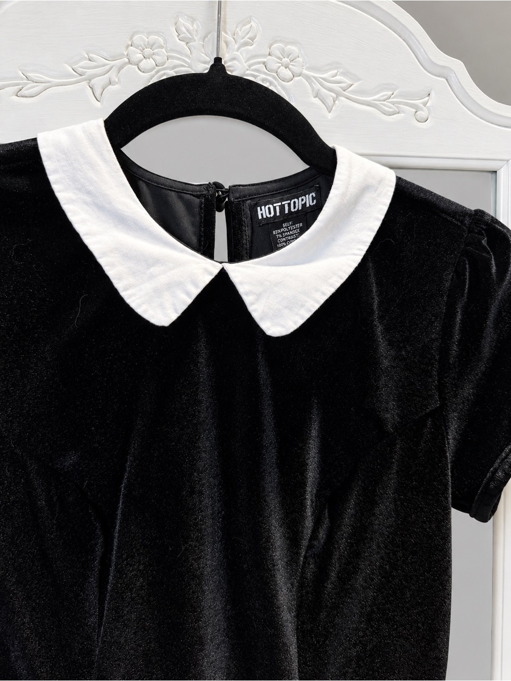 Hot Topic Black Velvet Peter Pan Collar Wednesday Adam’s dress XS - Picture 2 of 2